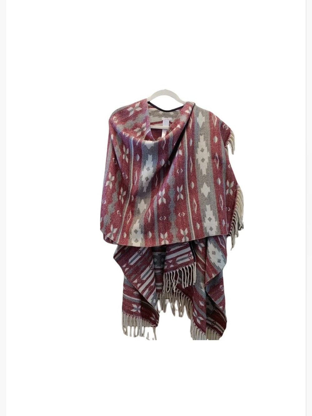 Xhilaration women boho Aztec fringe western multicolor shawl wrap kimono OS y2k